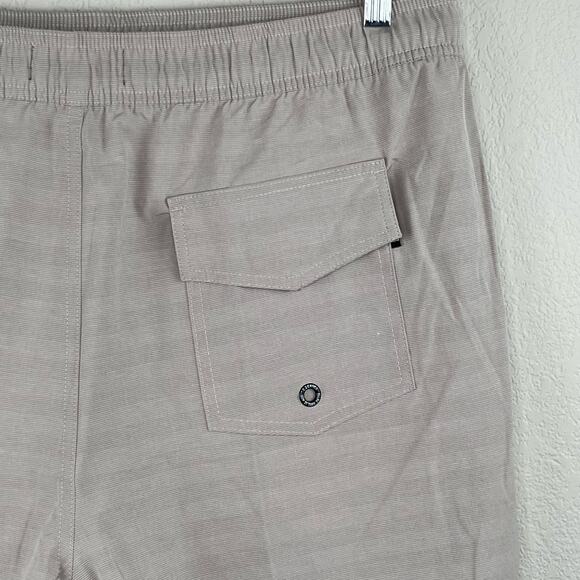 Ezekiel Tan Striped Men’s Casual 4” Elastic Drawstring Waist Board Shorts 38 NWT - Picture 9 of 12